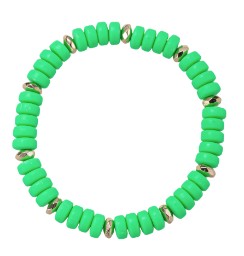 GREEN RUBBER RONDELLE BRACELET