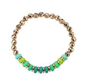 LIME GREEN RONDELLE BRACELET
