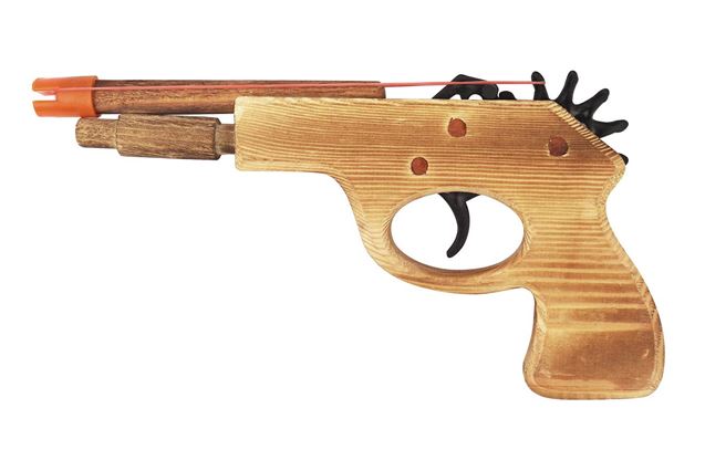 WOODEN RUBBER BAND PISTOL TOY