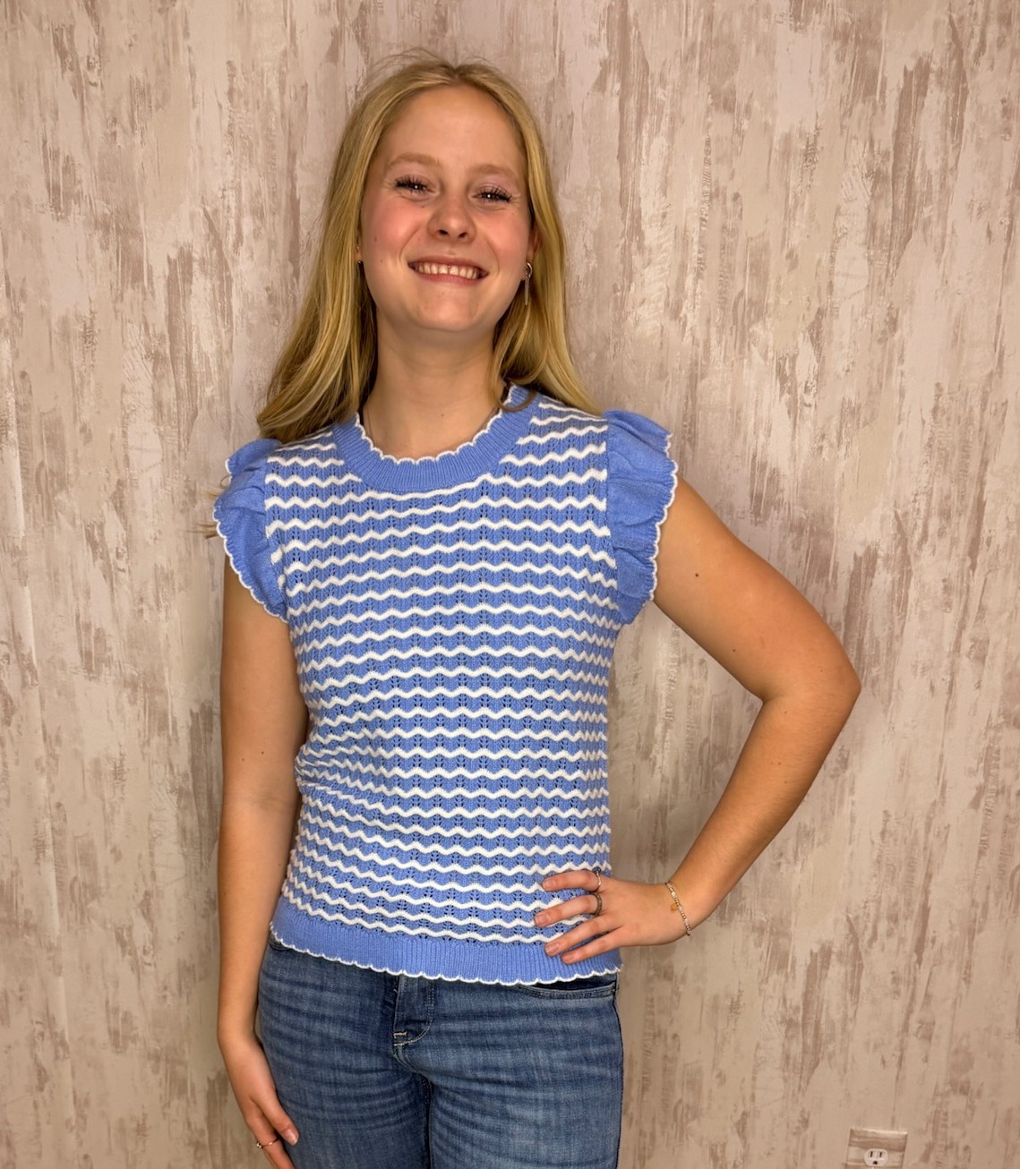 OAKLEY BLUE WHITE SWEATER