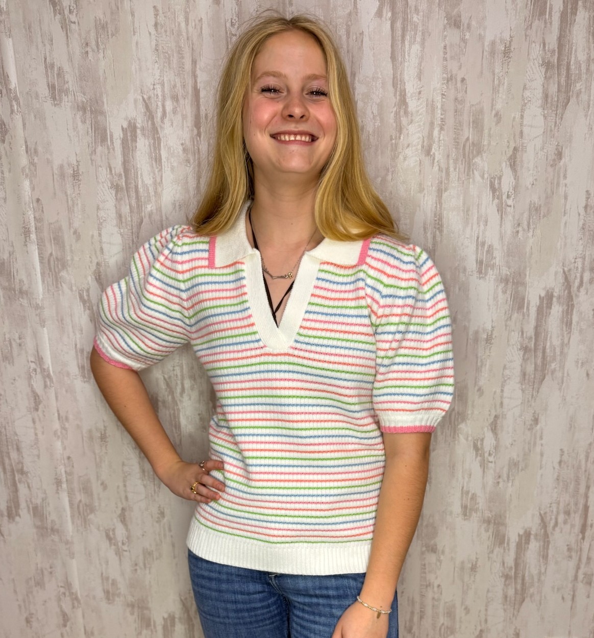 EMMA IVORY MULTI SWEATER