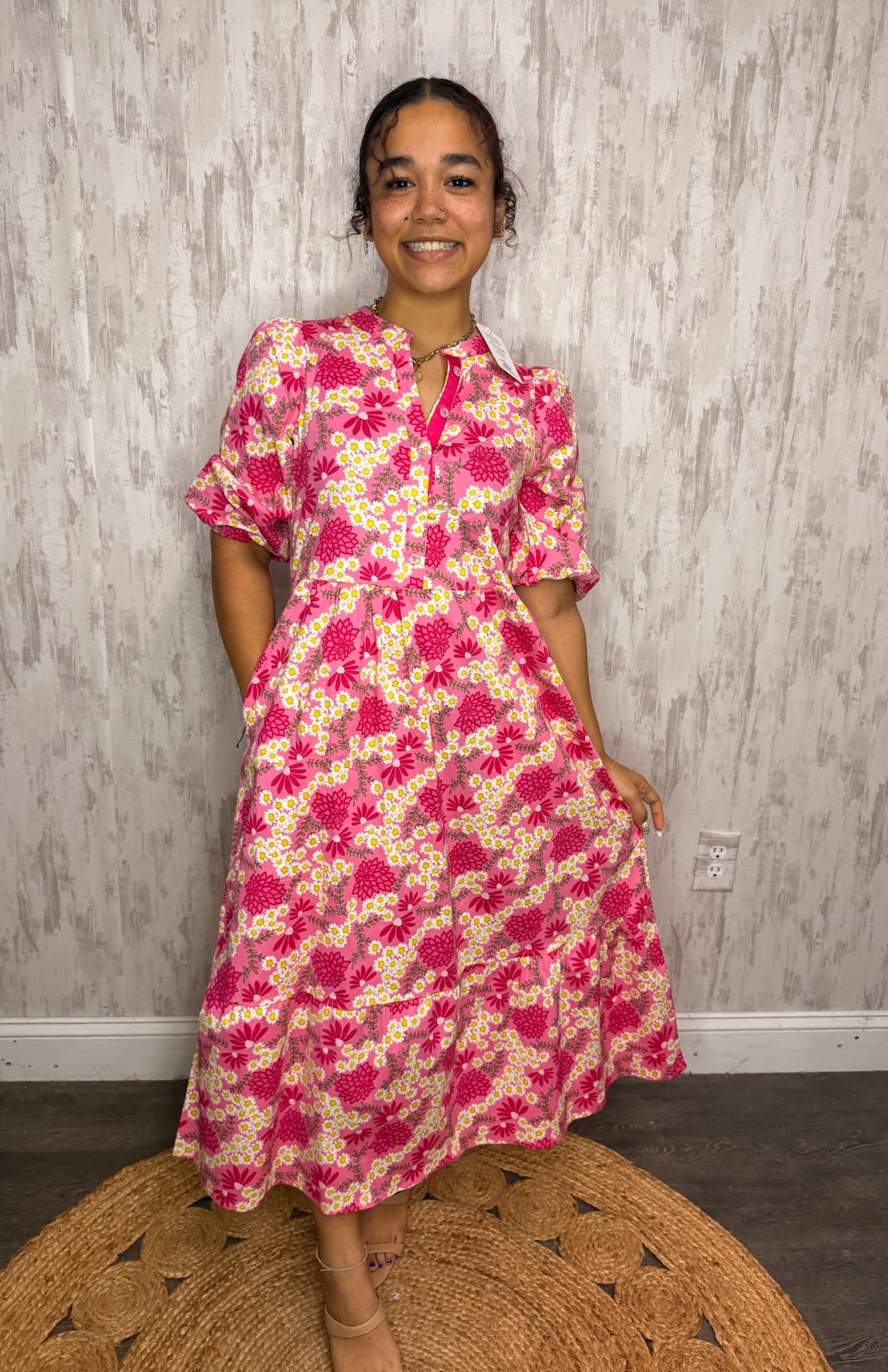 RILEY PINK DAISY CHAIN DRESS