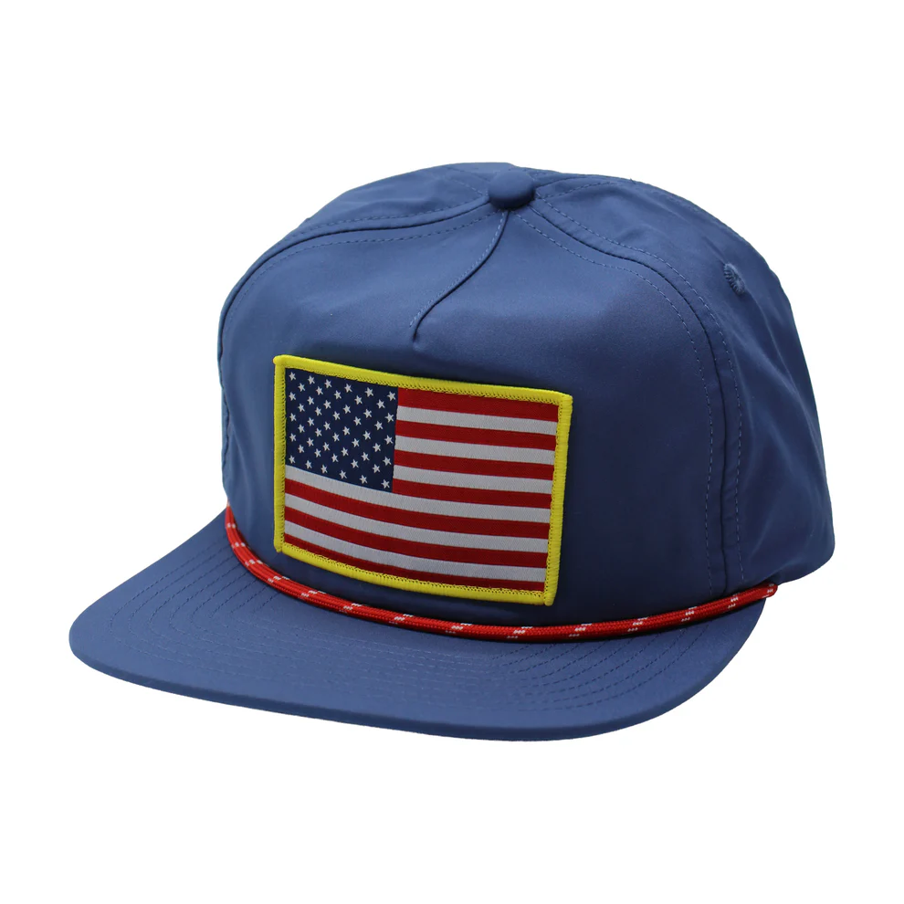 BLUE PATRIOTIC PATCH ROPE HAT