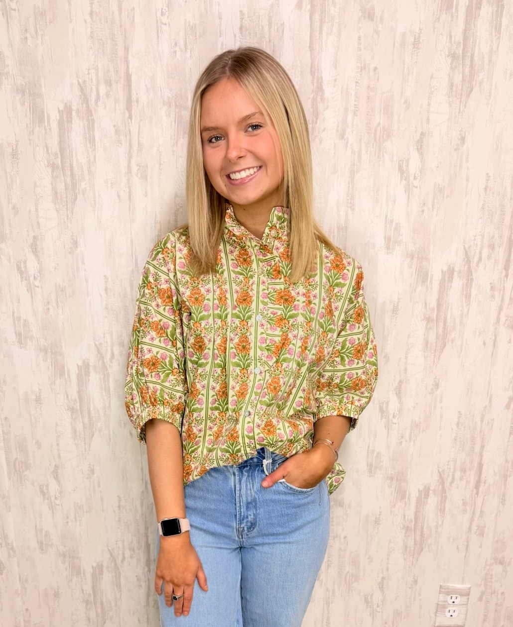 FLORAL RUFFLE TOP