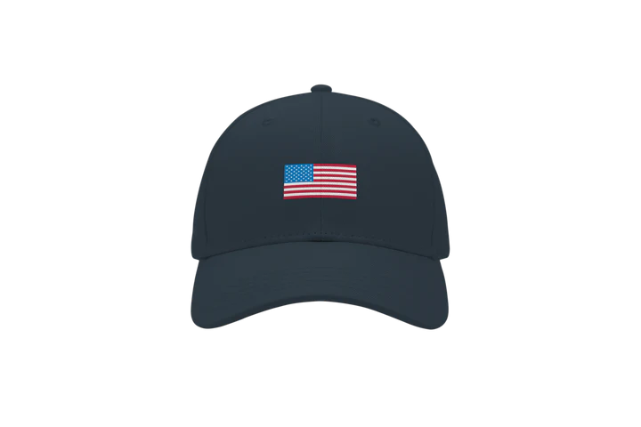 AMERICAN FLAG DAD HAT NAVY