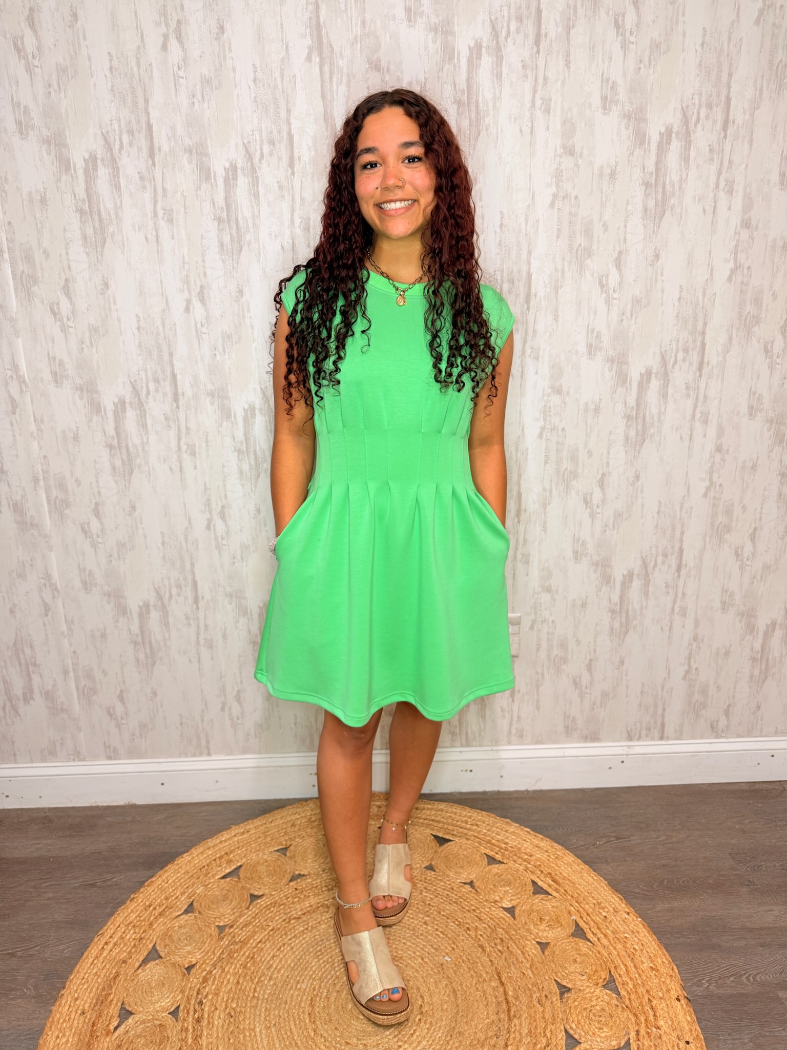 CAP SLEEVE MINI DRESS