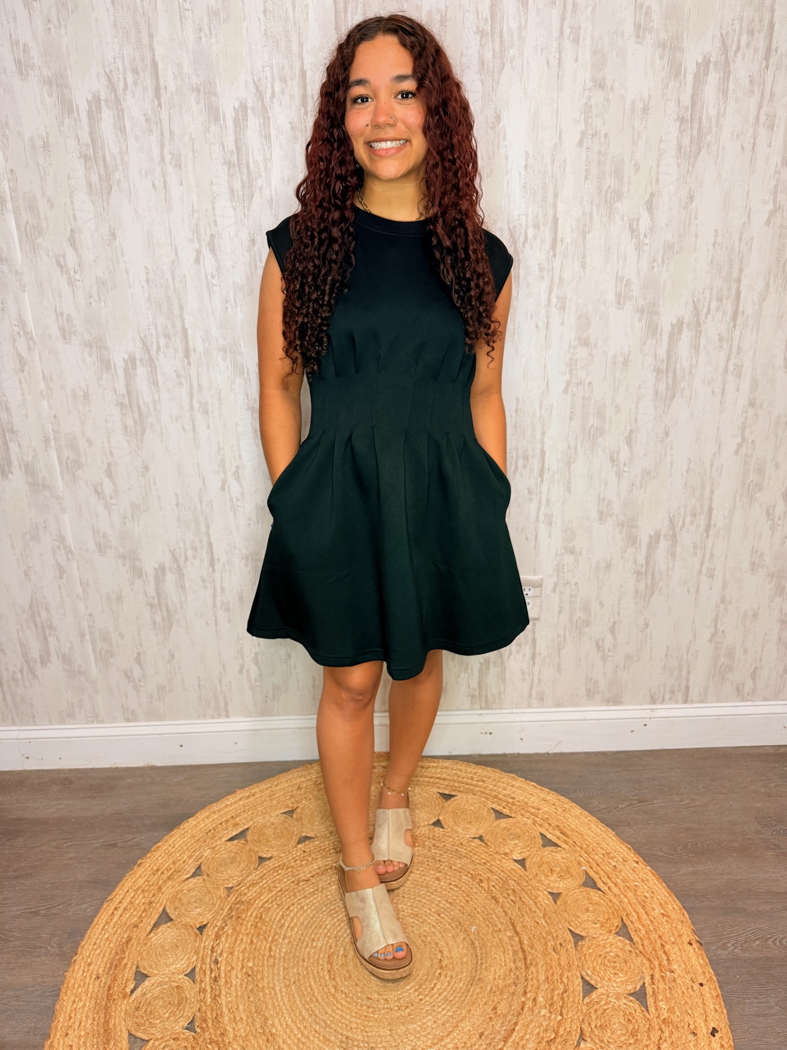 CAP SLEEVE MINI DRESS