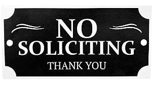 NO SOLICITING PLAQUE