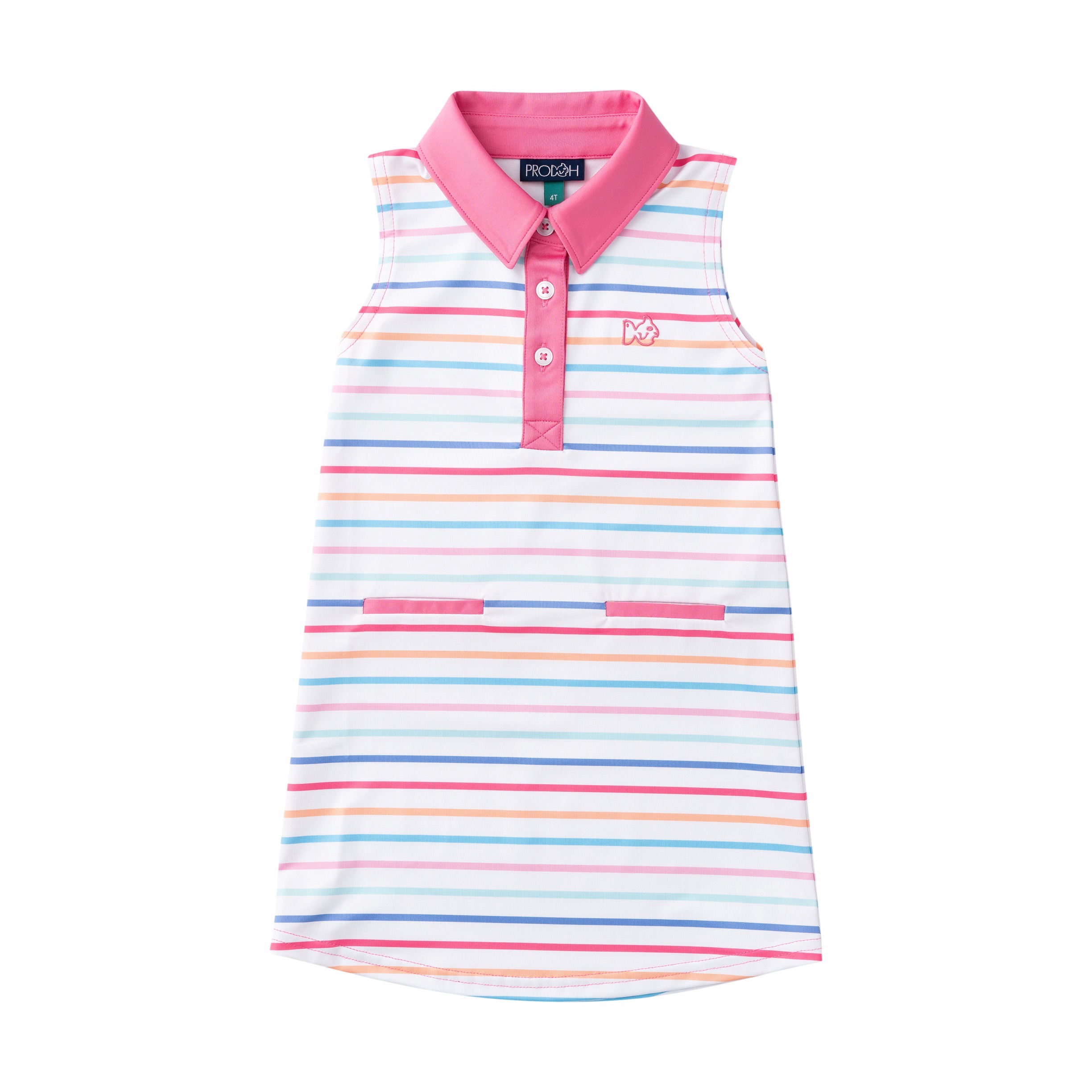 SUNSET STRIPE PERF POLO DRESS
