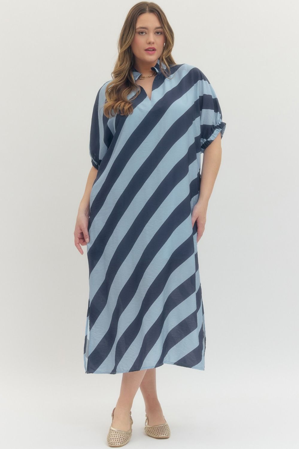 DIAGONAL STRIPE DRESS