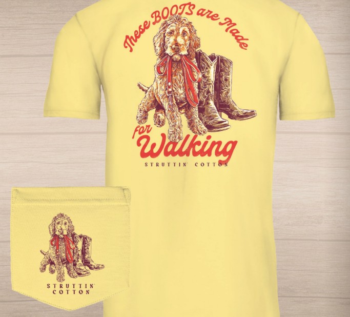 YELLOW DOODLE BOOTS TEE