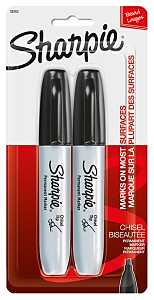 BLACK LRG PERMANENT MARKER 2PK