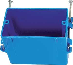 BLUE PVC OUTLET BOX 4-KNOCKOUT