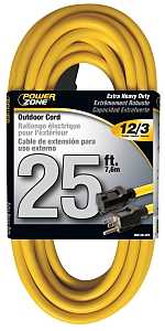 YELLOW EXTENSION CORD 25FT