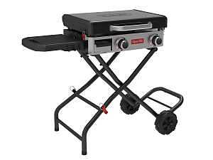FOLDING GRIDDLE 2-BURNER W/SHELF