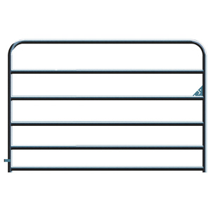 BLACK ROUND CORNER 6-BAR GATE 4'