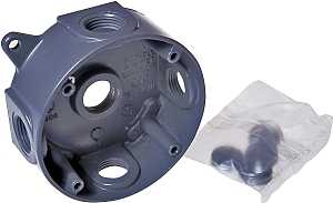 GRAY WEATHERPROOF BOX 5-OUTLET