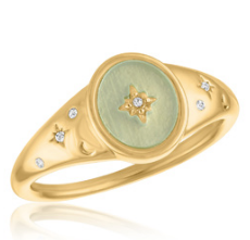 SIGNET STARBURST LAYERS RING