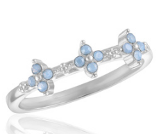 BLUE OPAL FLOWER STACK RING