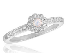 WHITE OPAL FLOWER STACK RING