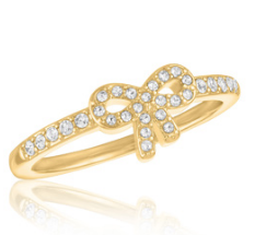 CZ BOW GOLD LAYERS RING