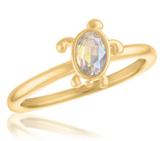 WHITE OPAL TURTLE LAYERS RING