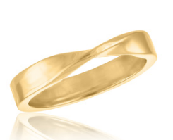 TWIST ACCENT GOLD LAYERS RING