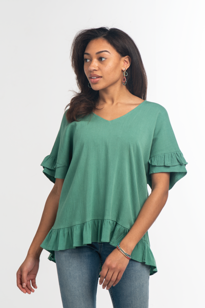 RUFFLE TOP L/XL