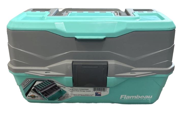 AQUA/GREY 2-TRAY TACKLE BOX