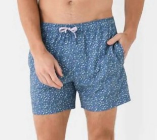 BLUE TRANSFUSED SWIM TRUNK