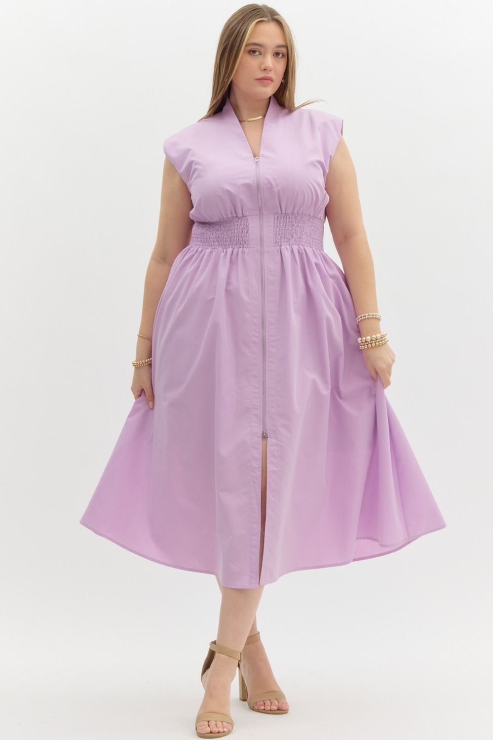 MIDI ZIP DRESS