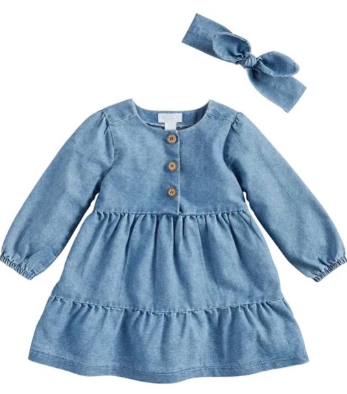 DENIM DRESS & HEADBAND SET