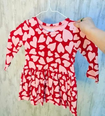 HEART T-SHIRT DRESS S 12-18M