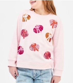 YTH PUMPKIN BOWS SWEATER
