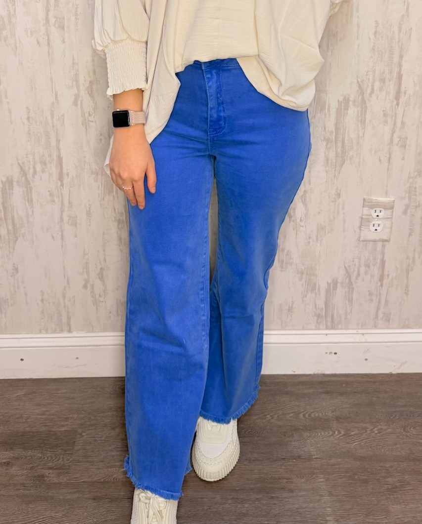 ACID WASH FRAY PANTS