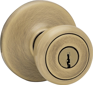 ANTIQUE BRASS ENTRY KNOB SET