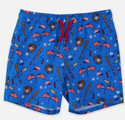 STARS & STRIKES SWIM TRUNKS