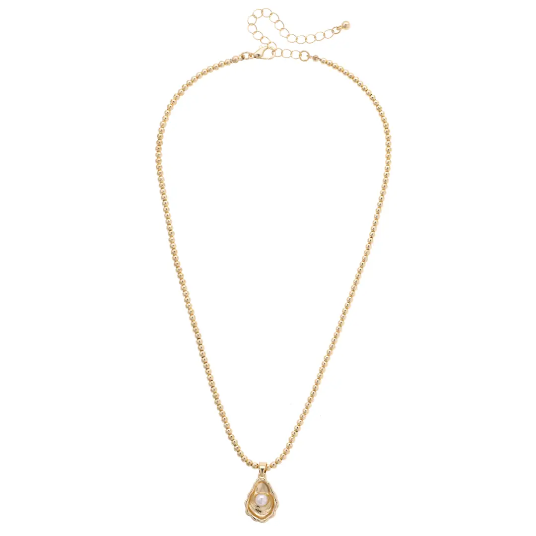 OYSTER & PEARL BEAD NECKLACE