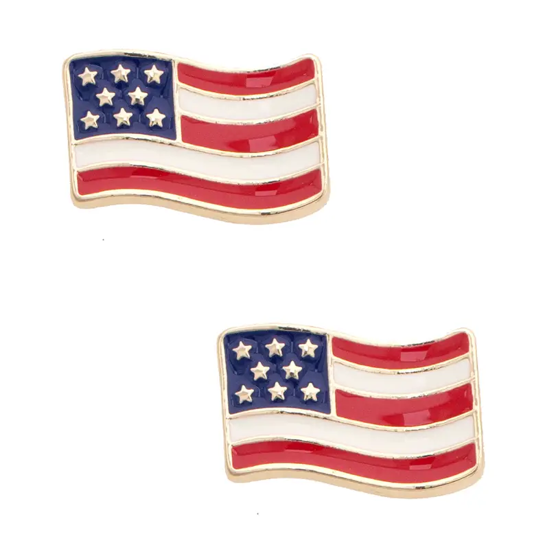 FLAG ENAMEL STUD EARRINGS