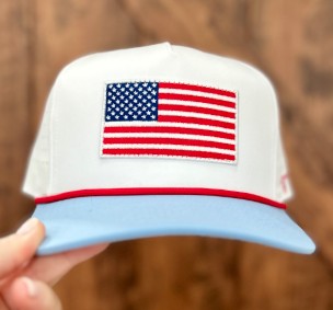 BABY BLUE AMERICAN FLAG HAT