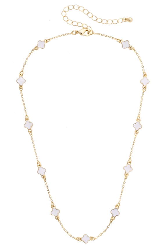 MARGARET WHITE CLOVER NECKLACE