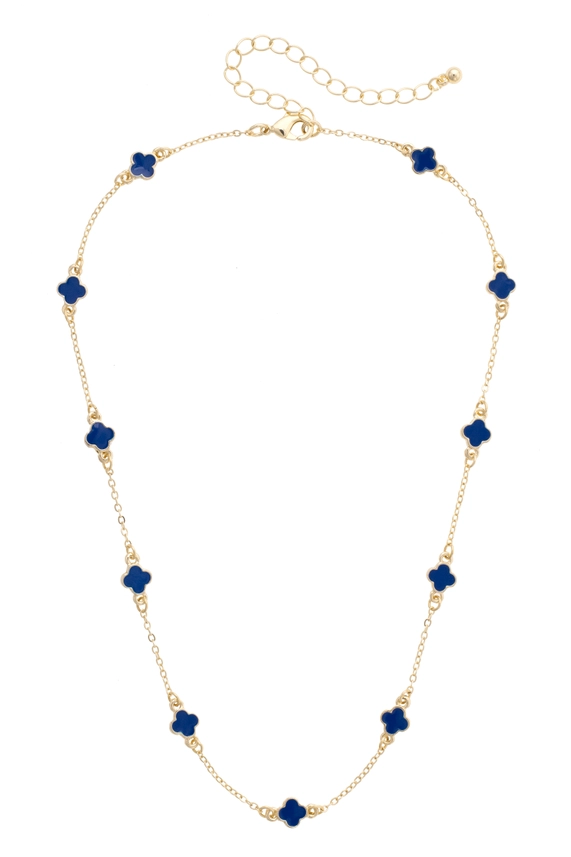 MARGARET NAVY CLOVER NECKLACE