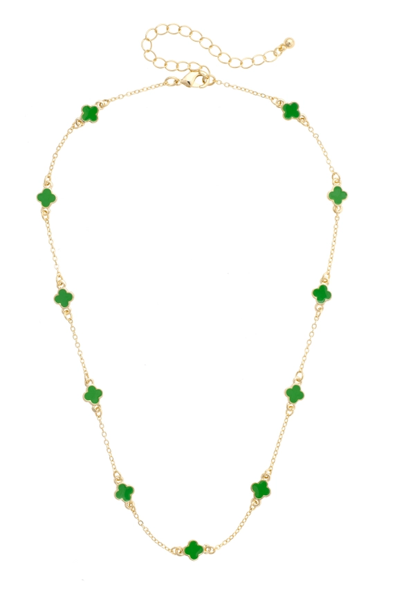 MARGARET GREEN CLOVER NECKLACE