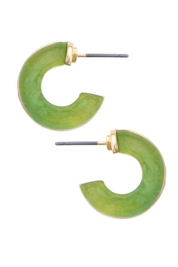 DYLAN GREEN DOUBLE HOOP EARRINGS