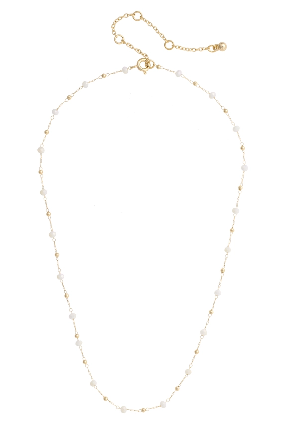 CELINE BEAD IVORY LAYER NECKLACE