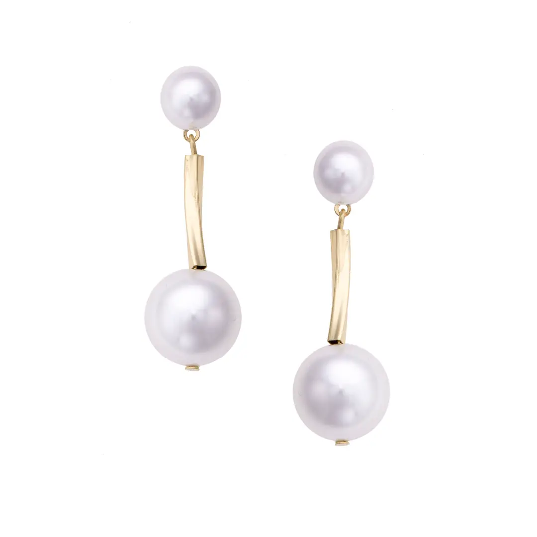 SIMONE PEARL DROP EARRINGS IVORY