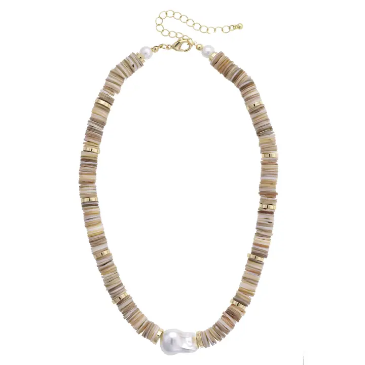 LEANDRA PEARL SHELL NECKLACE