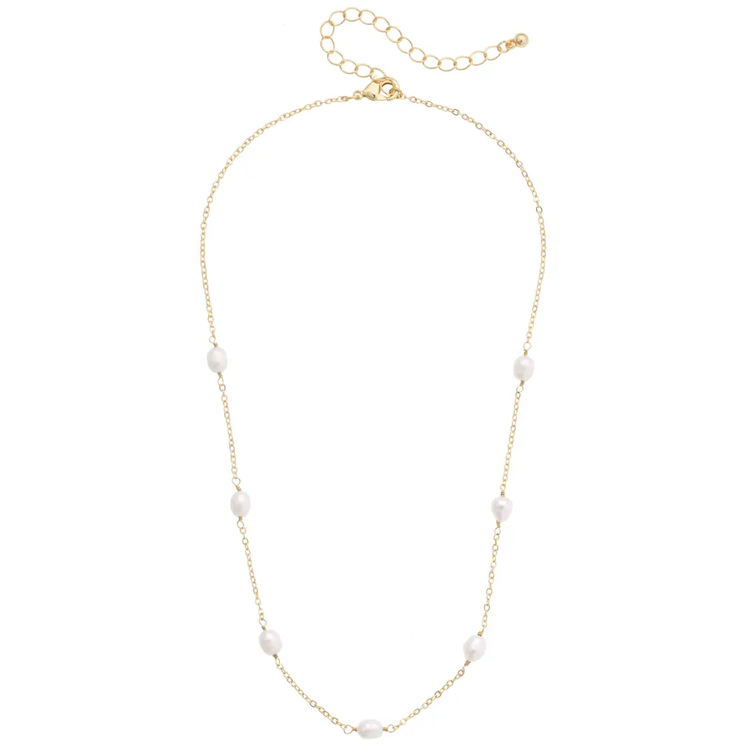 CELIA PEARL NECKLACE SHINY GOLD