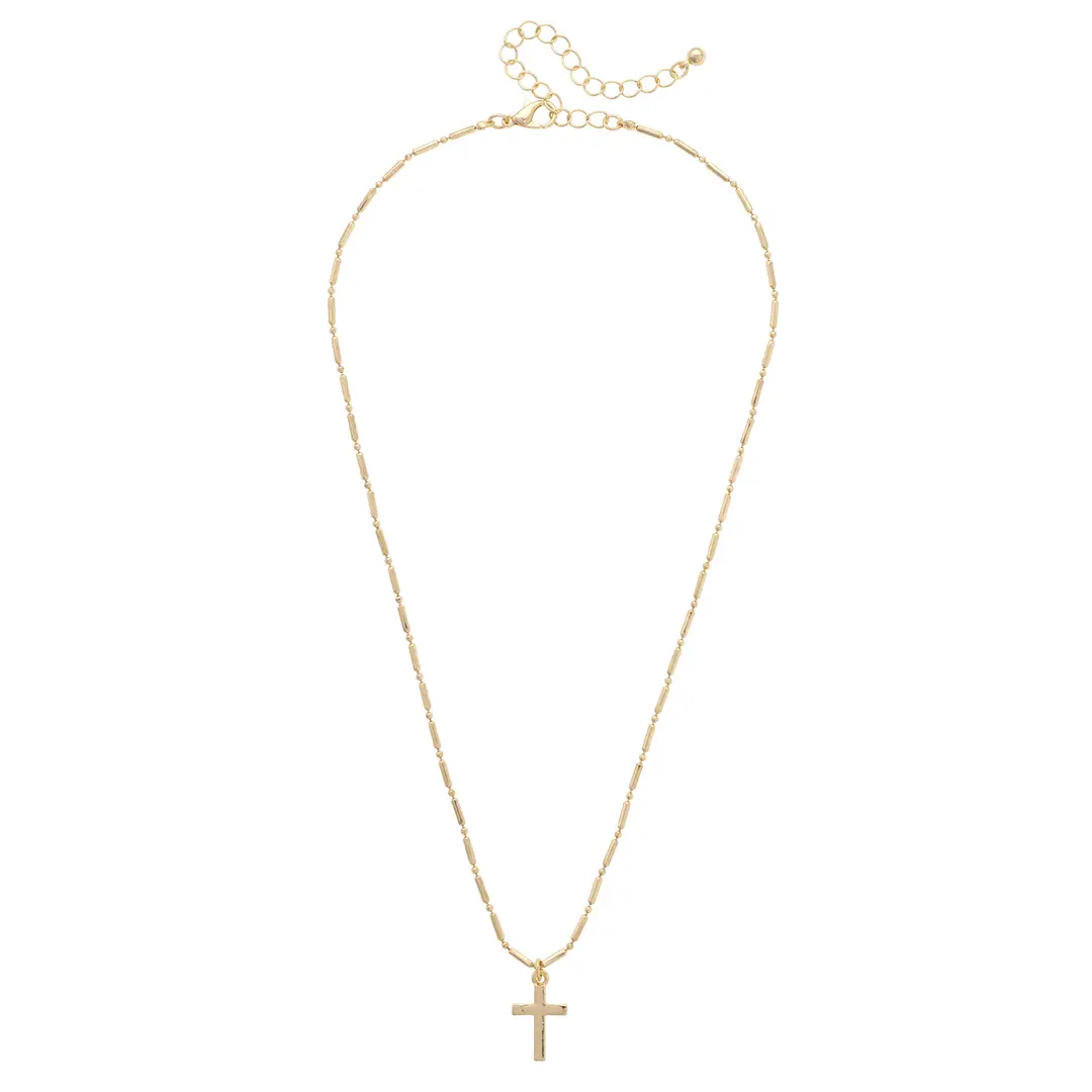ELOISE CROSS NECKLACE SHINY GOLD
