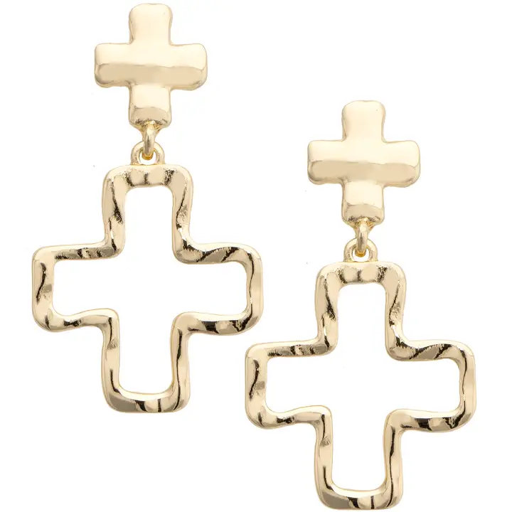 MACY DOUBLE CROSS EARRINGS